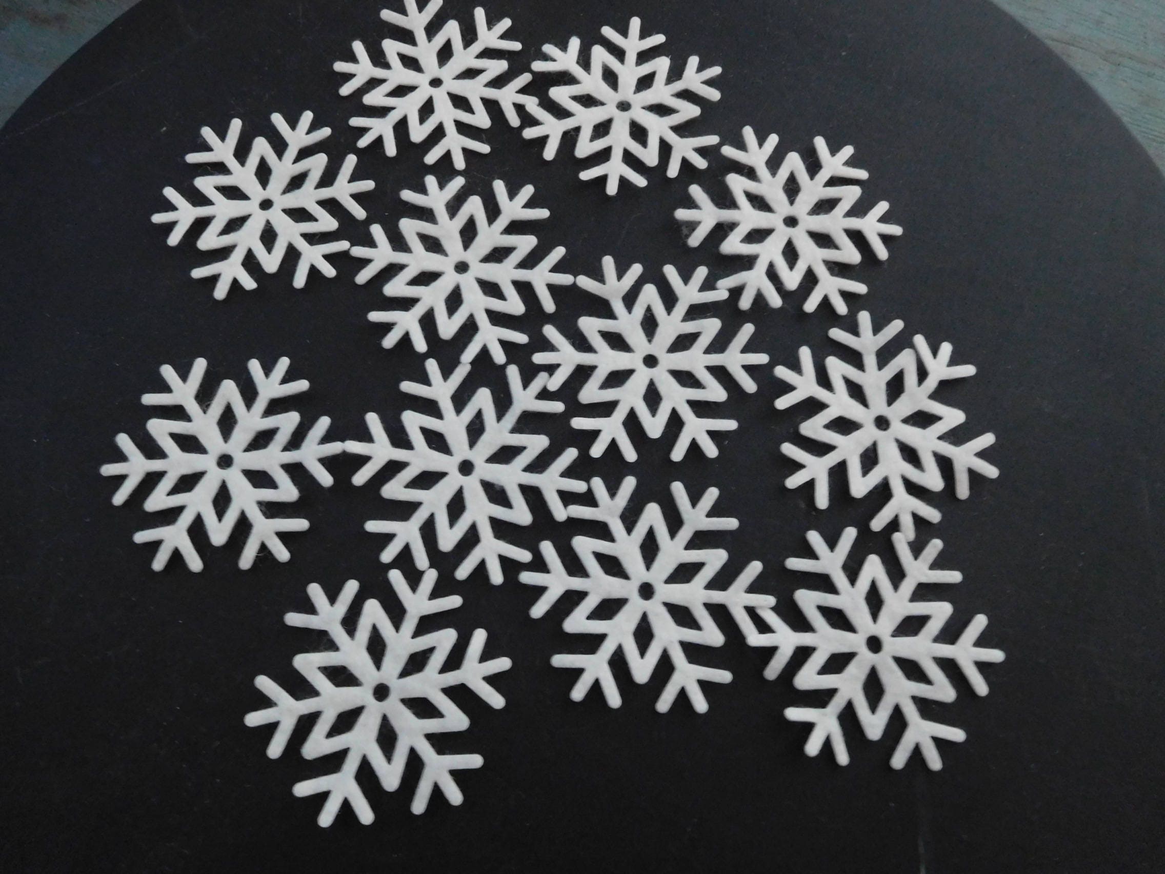 Snowflake Wool blend felt snowflakes Set of 12 snowflakes Winter