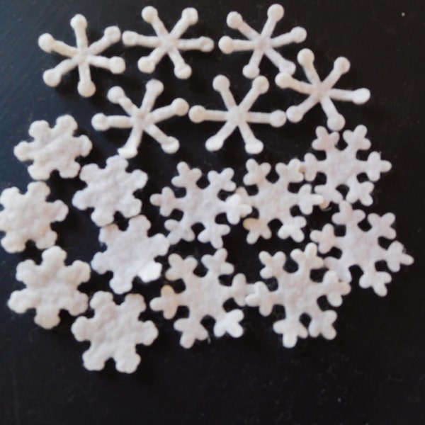 Wool Felt Snowflakes -  Small 3 sizes