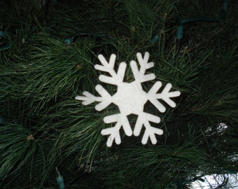 Snowflake Wool blend felt snowflakes Set of 12 snowflakes Winter decor  Christmas