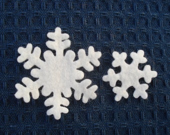 Wool Felt Snowflakes - White