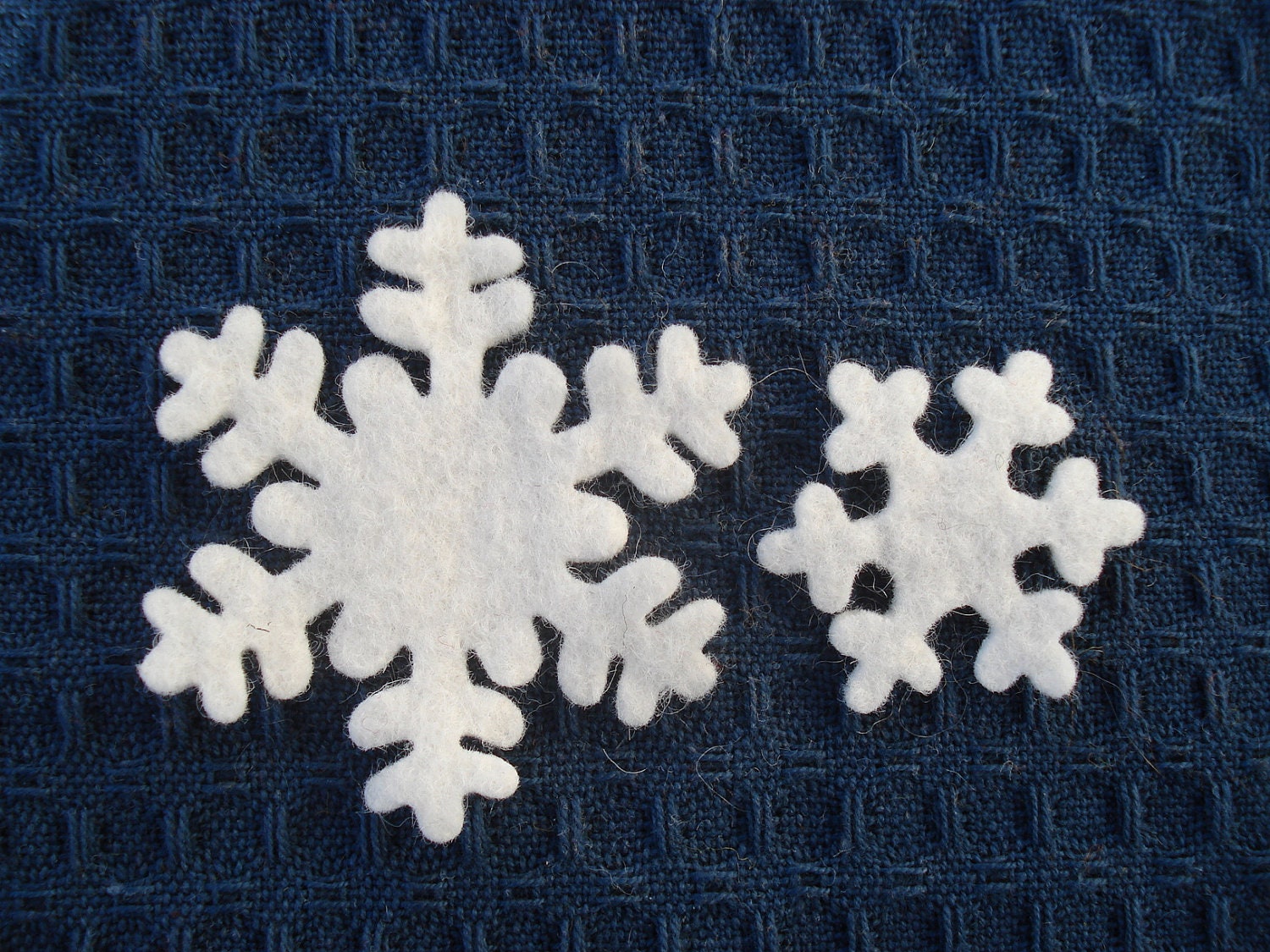 Snowflake Wool blend felt snowflakes Set of 12 snowflakes Winter decor  Christmas