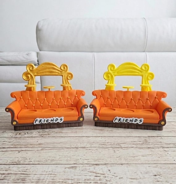 3D Printed Friends Central Perk Orange Sofa  TV Show PLA Plastic Replica gold yellow