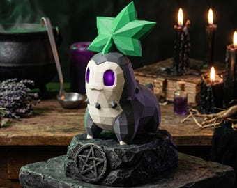 Hex Bloom Shade STL File | Low Poly Gothic Creature | 3D Print File | Witchy Figurine Digital Download