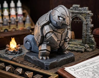 Iron Shell Paladin STL File | Low Poly Gothic Creature | 3D Print File | Fantasy Figurine Digital Download