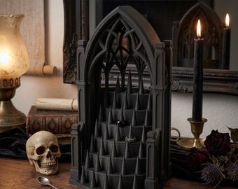 Gothic Cathedral Ring Holder STL File | Tiered Jewelry Display Stand (Digital Download)