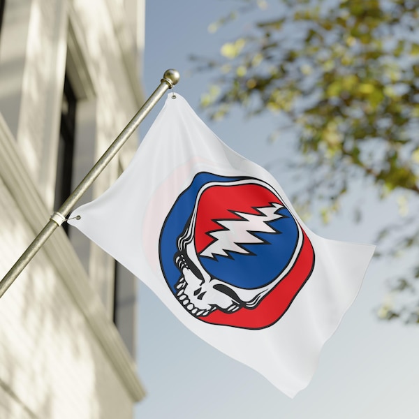 Grateful Dead Steal Your Face Stealie Skull Flag Double Sided Flag