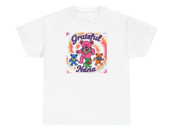Dankbare Nana dankbare Tote Batik Bär Tee | Retro Hippie Bär, Psychedelischer Regenbogen