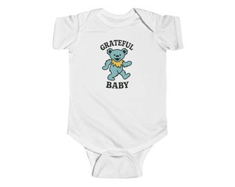 Grateful Dead Baby dancing bear Bodysuit | baby onesie, hippie tie dye style