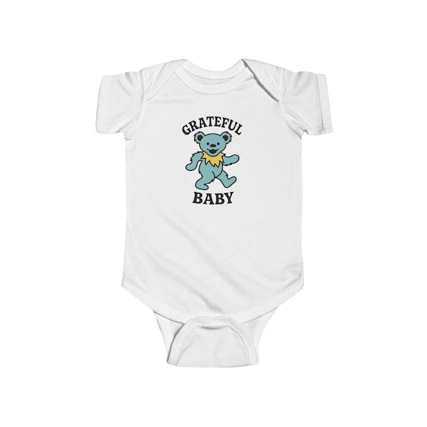 Body Grateful Dead Baby z tańczącym misiem | body niemowlęce, styl hipisowski tie-dye