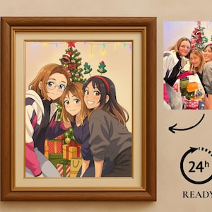 Disegno anime personalizzato su commissione, ritratto in stile anime dalle tue foto per coppie, regalo anime, illustratore di ritratti animati, pronto in 24 ore