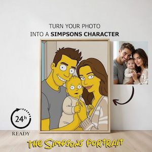 Custom Simpsons Family Portrait | Personalized Digital Cartoon (Digital Artwork)