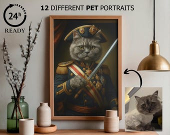 Retrato de mascota renacentista personalizado / Pintura de mascota real sobre lienzo