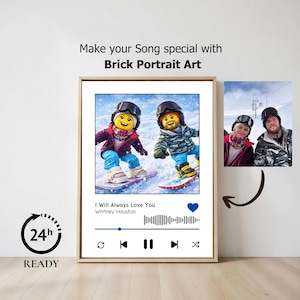 Custom Toy Block Portrait Art, Spotify Album Cover Minifigure, Personalized Music Gift (Digital Download)