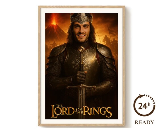 Personalized Lord of The Rings Inspired Fantasy Portrait, Custom Couple Art (Digital Download)