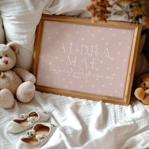 Impresión personalizada para guardería, impresión cristiana para guardería, impresión con nombre personalizado, impresión para guardería de niña, impresión digital de las Sagradas Escrituras, impresión de flores, niña cristiana