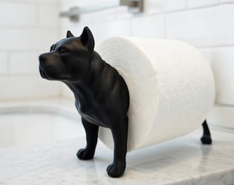 Pitbull Toilet Paper Holder, Dog Bathroom Decor, Pitbull Lover Gift