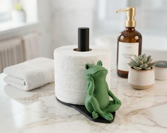 Frog Toilet Paper Holder, Cute Bathroom Decor, Funny Frog Lover Gift