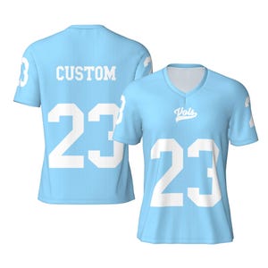 Personaliz Jerseys V-neck Sports Jerseys Make your Jersey Streetwear Jerseys Suitable for Basketball,Rugby,Football Players Team Uniforms.