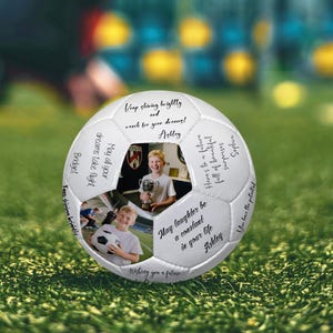 Custom Texts Football, Football with Photos, Gifts for Coaches and Team, Birthday Gifts for Kids, Memory Gifts for Soccer Fans