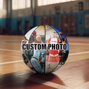 Personalized Photo Basketball can be Customized with Photos on 8 Sides Professional Team Training Basketball Coach Gift Achievement Awards.