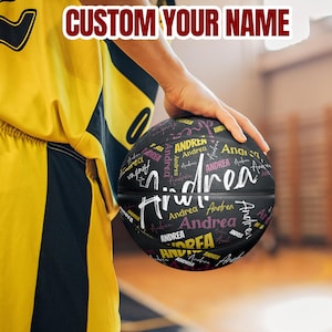Personalized Basketball with Your Name, Custom All Printed Name Basketball, Regulation Size Basketball, Team Gifts, Birthday Gifts for Kids