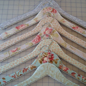 Fabric Covered Wooden Hangers Vintage Inspired set of 3 image 9