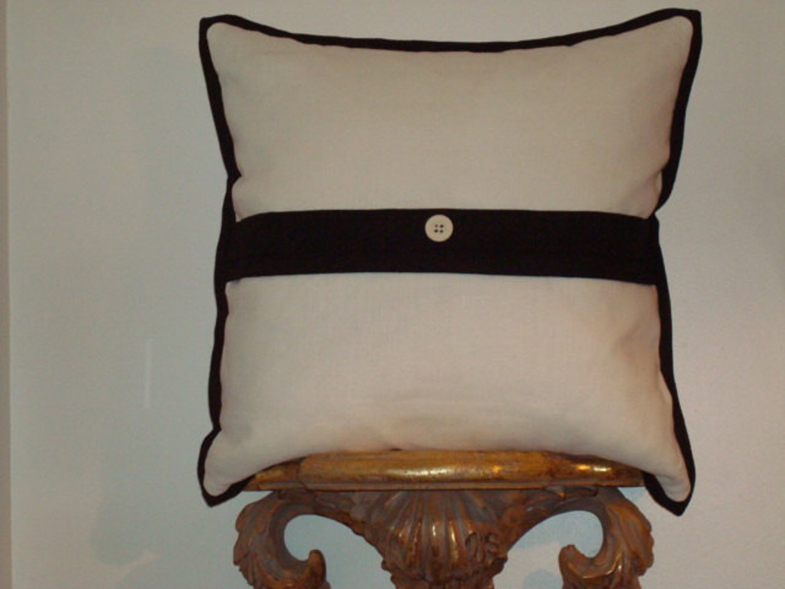 White and Black Border Reversible Pillow Cover Etsy