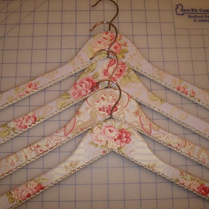Fabric Covered Wooden Hangers Vintage Inspired set of 3 image 6