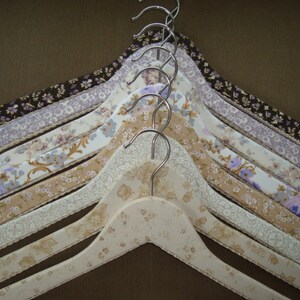 Fabric Covered Wooden Hangers Vintage Inspired set of 3 image 8