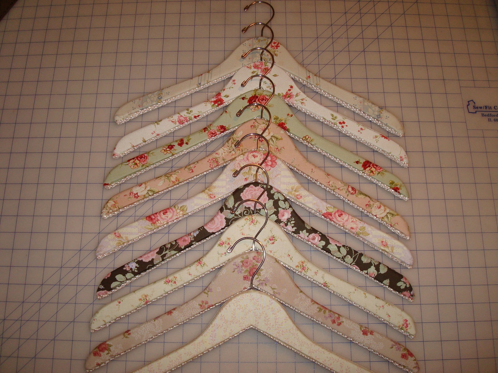 Fabric Covered Wooden Hangers Vintage Inspired Etsy