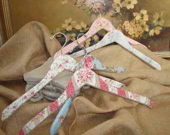 Fabric Covered Wooden Hangers Vintage Inspired