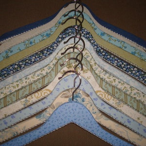 Fabric Covered Wooden Hangers Vintage Inspired set of 3 image 7