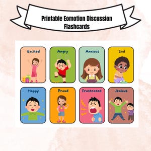 Flashcards de discussão emocional para crianças