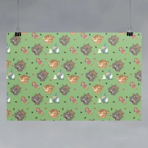 My Neighbor Totoro Themed Gift Wrap ~ Custom Anime Wrapping Paper, Studio Ghibli