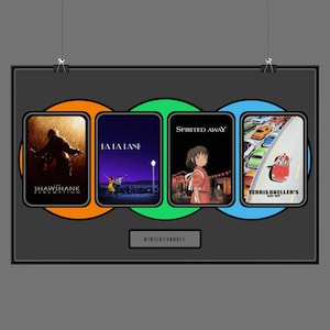 CUSTOM Letterboxd Top 4 Print - any classic movie poster, fully personalized wall art