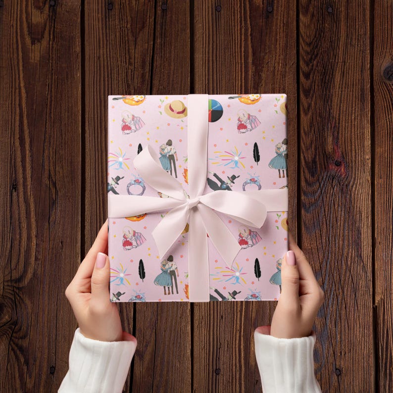 Howl's Moving Castle Themed Gift Wrap ~ Custom Anime Wrapping Paper, Studio Ghibli image 2