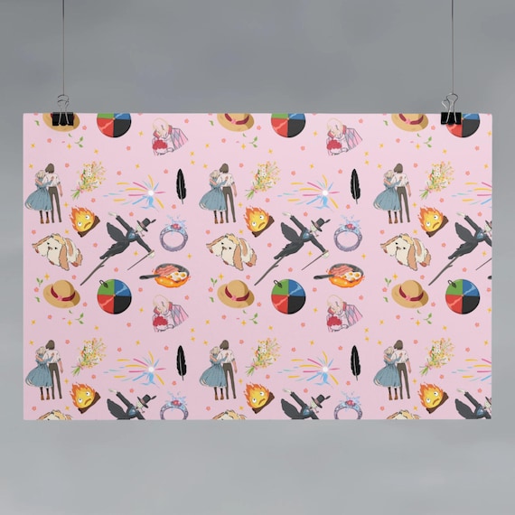 Howl's Moving Castle Themed Gift Wrap ~ Custom Anime Wrapping Paper, Studio Ghibli