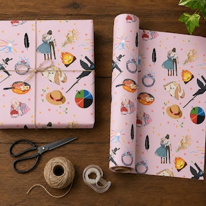 Howl's Moving Castle Themed Gift Wrap ~ Custom Anime Wrapping Paper, Studio Ghibli image 1