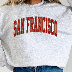 San Francisco Football Crewneck Sweatshirt, Football Sweater, Sport Fan Shirt