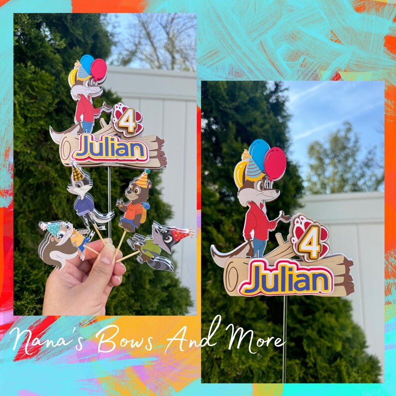 Personalized Piney Birthday Cake Topper, First Birthday, Party ...