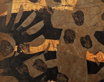 Earth Tones Abstract Painting: Modern Expressionist Art, 36x36 Canvas