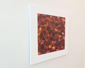 Abstract Expressionist Painting: Purple, Orange, Burgundy Canvas Art (30x30 Inch)