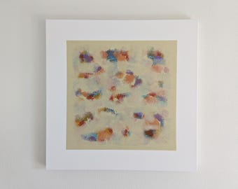 Abstract Expressionist Painting: Red, Yellow, Aqua, Purple - 36"x36" Ready to Hang