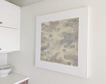 Abstract Expressionist Painting: Neutral Tones Acrylic Canvas Art (30x30 Inch)