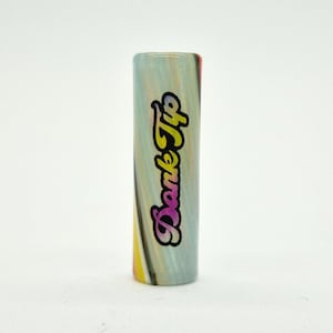 Glass Tip Dank Tip Mouthpiece Vortex Twisted Slim 9mm - 7 Holes - Cooling Filter - Limited Edition - Milk Blue Spiral