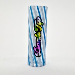 Custom Glass Tip Dank Tip Mouthpiece Vortex Twisted Slim 10mm - 7 Holes - Cooling Filter - Limited Edition - Blue Wave Spiral special