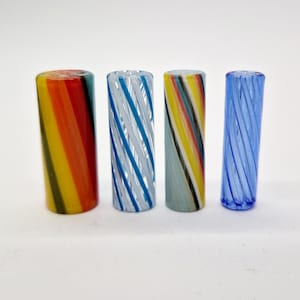 4 Pack Glass Tip Mouthpiece Vortex Twisted Slim 8mm 9mm 10mm 12mm - 7 Holes - Cooling Filter - Limited Blue Edition - 1 Of Each Size