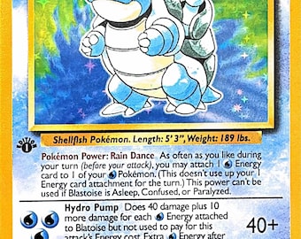 Blastoise 1th Edition Trading Card - Etsy Blastoise 1th Edition Trading Card - Etsy
