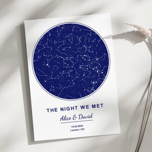Carte numérique personnalisée I Date spéciale I Cadeau d'anniversaire I Impression ciel nocturne I Poster carte des étoiles I Cadeau de mariage I Impression constellation I Numérique