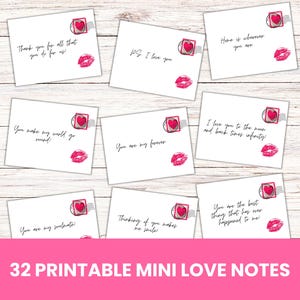 Notes d'amour à imprimer, mini cartes de correspondance d'amour pour petit ami, petite amie, mari, femme, cadeaux pour la Saint-Valentin, anniversaires et anniversaires